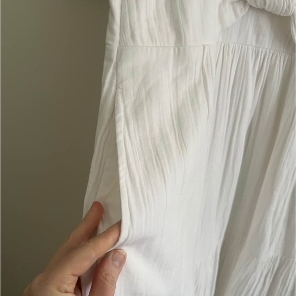 Me+Em NWT Gathered Sleeve Cheesecloth Dress, white cotton maxi dress - Picture 7 of 9